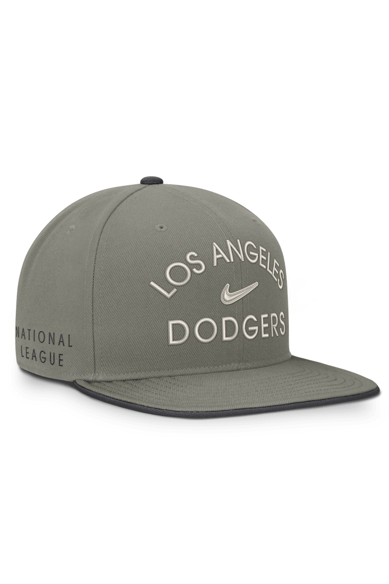 Men's Nike Olive Los Angeles Dodgers Pro Dri-FIT Snapback Hat, Main, color, Gray