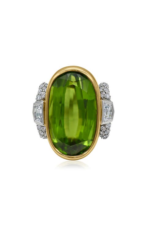 Peridot & Diamond Cocktail Ring