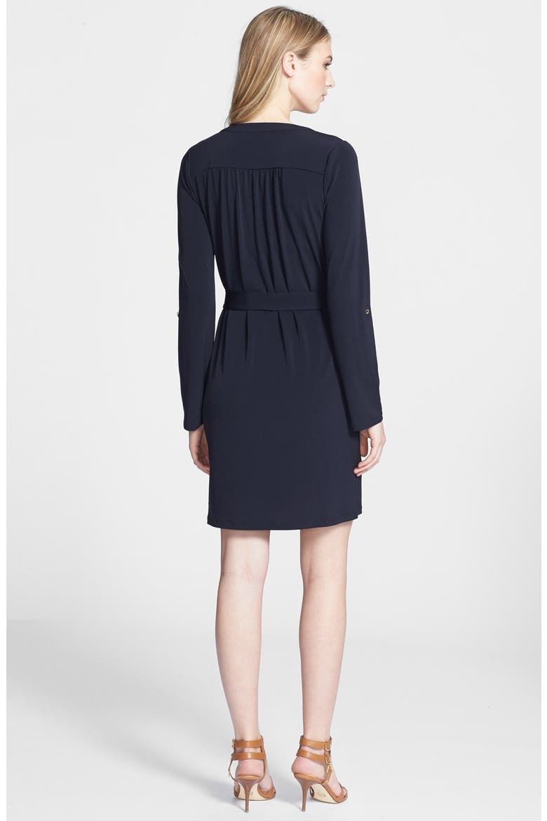 Chain Lace Jersey Dress, Alternate, color, NAVY