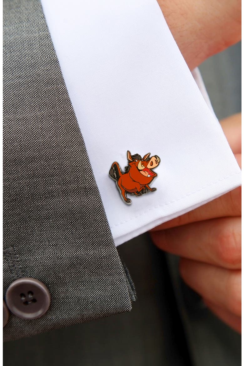 Timon & Pumbaa Cuff Links, Alternate, color, BROWN
