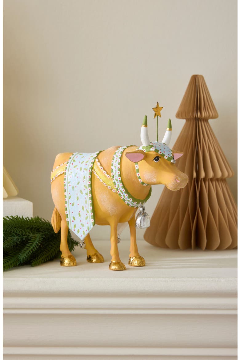 Patience Brewster Nativity Cow Figurine, Alternate, color, BLUE