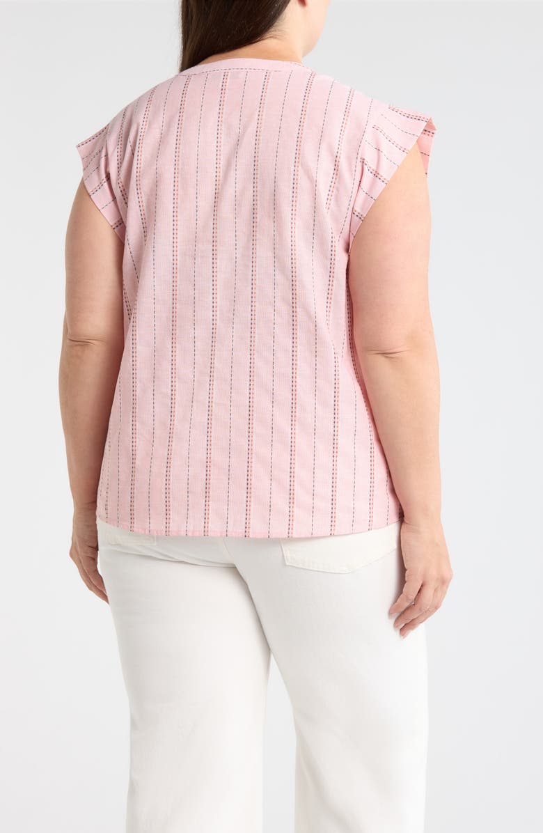 Liverpool Los Angeles Jacquard Stripe Popover Top, Alternate, color, Pink Multi Strp