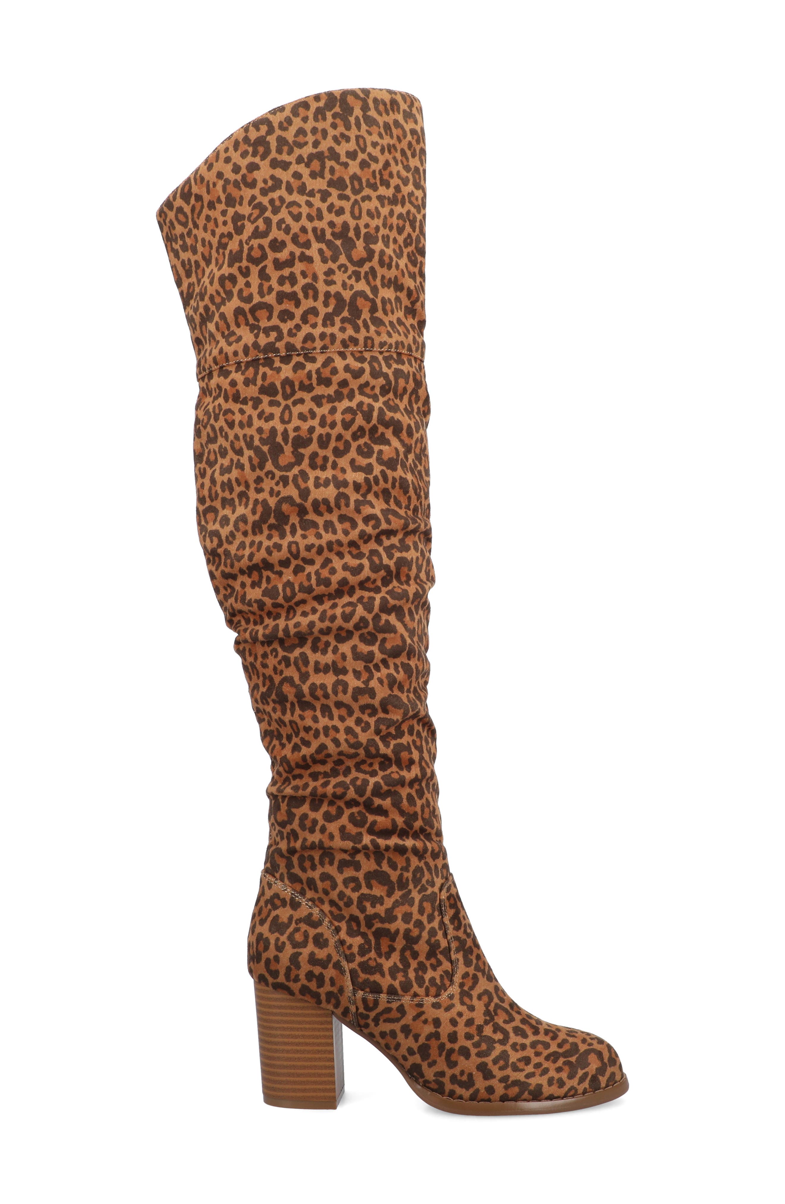 Kaison Wide Calf Ruched Tall Boot - Wide Calf, Alternate, color, LEOPARD