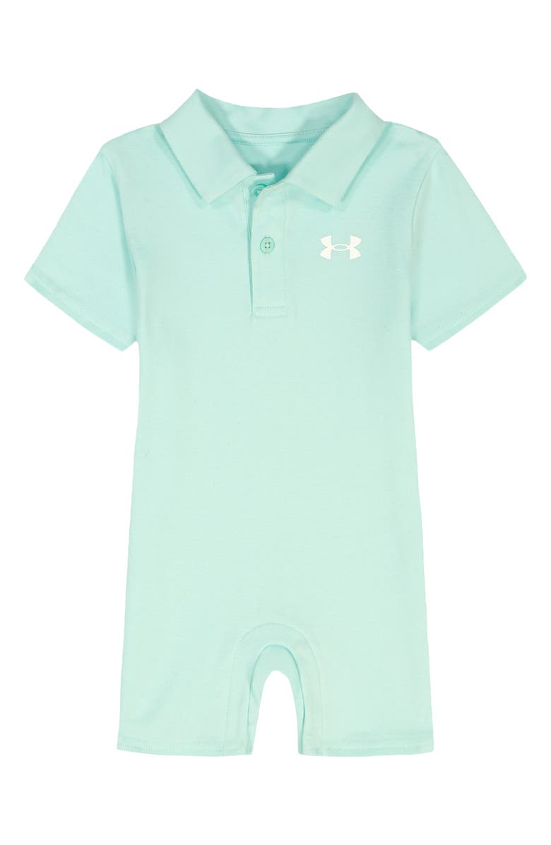 Under Armour UA Solid Cotton Polo Romper, Main, color, Refresh Mint