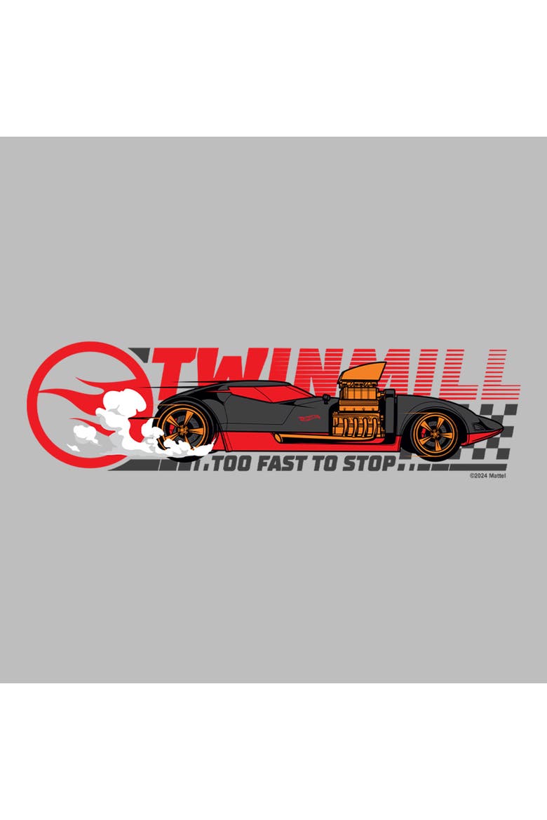 Mens Hot Wheels Twin Mill Too Fast to Stop T Shirt, Alternate, color, Ice Grey