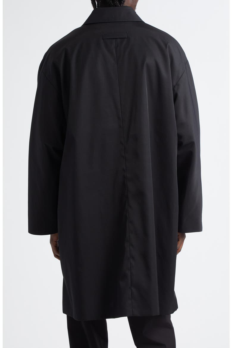 Nylon & Wool Car Coat, Alternate, color, BLACK
