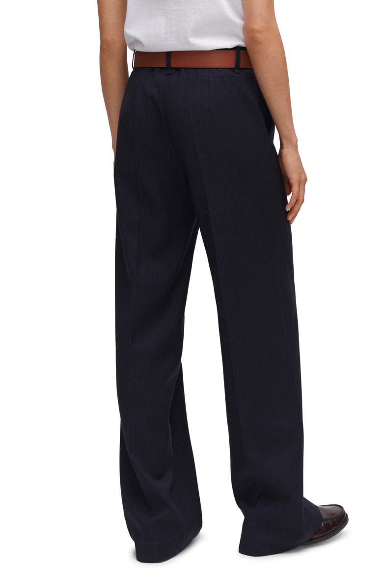 Pinstripe Straight Leg Pants, Alternate, color, NAVY