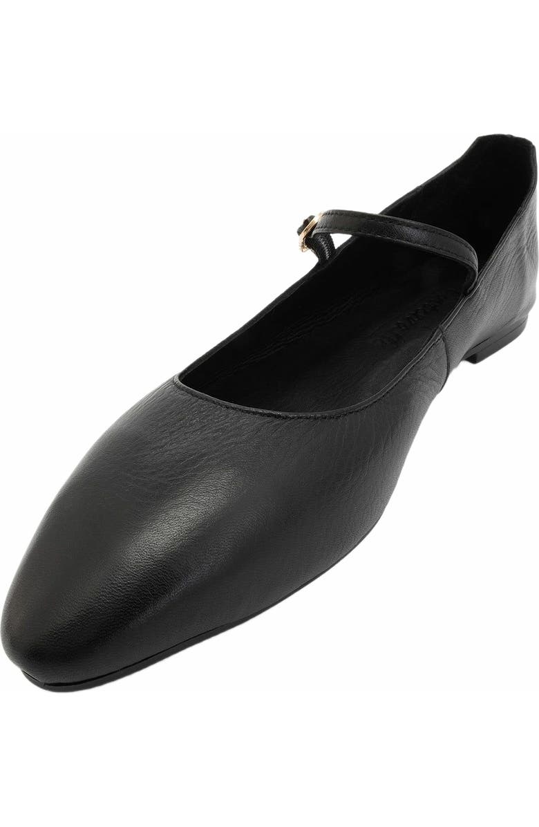Forever & Always Shoes Lara Leather Mary Jane Flats, Alternate, color, Black Leather