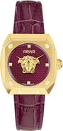 Versace Antares Leather Strap Watch, 35mm