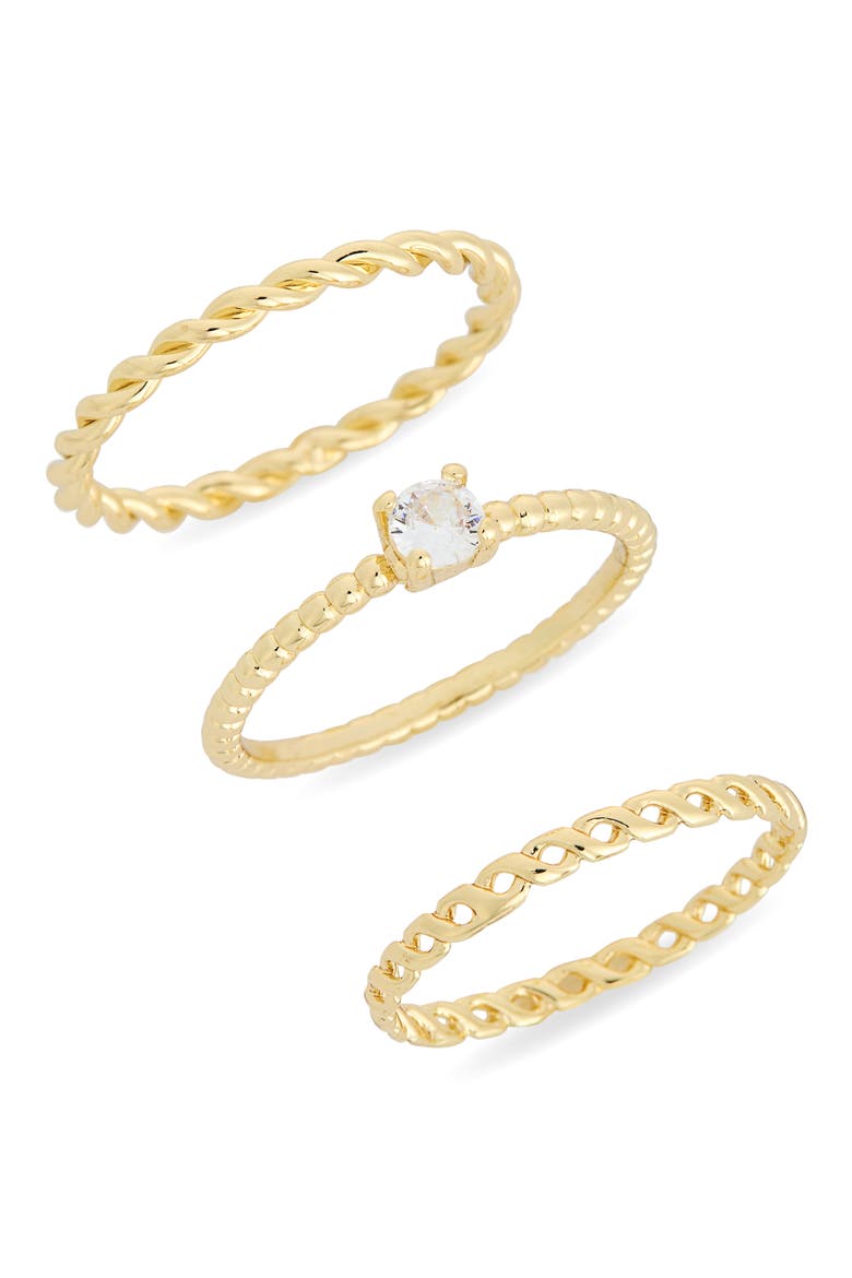 3-Pack Assorted Rings, Main, color, CLEAR- GOLD