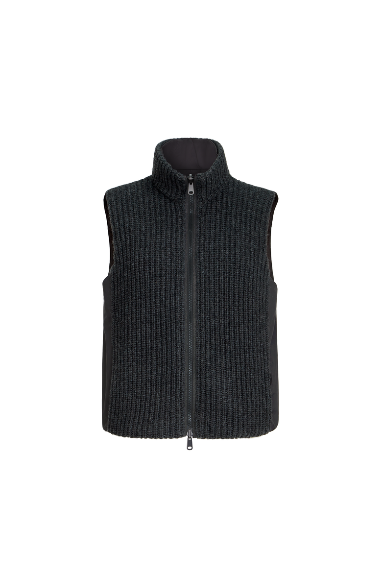 Cashmere down vest, Alternate, color, Lignite Grey