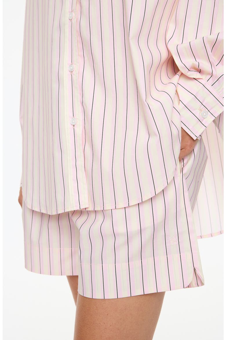Mara Stripe Organic Cotton Button-Up Shirt, Alternate, color, CANDY FLOSS/BLACK/WHITE