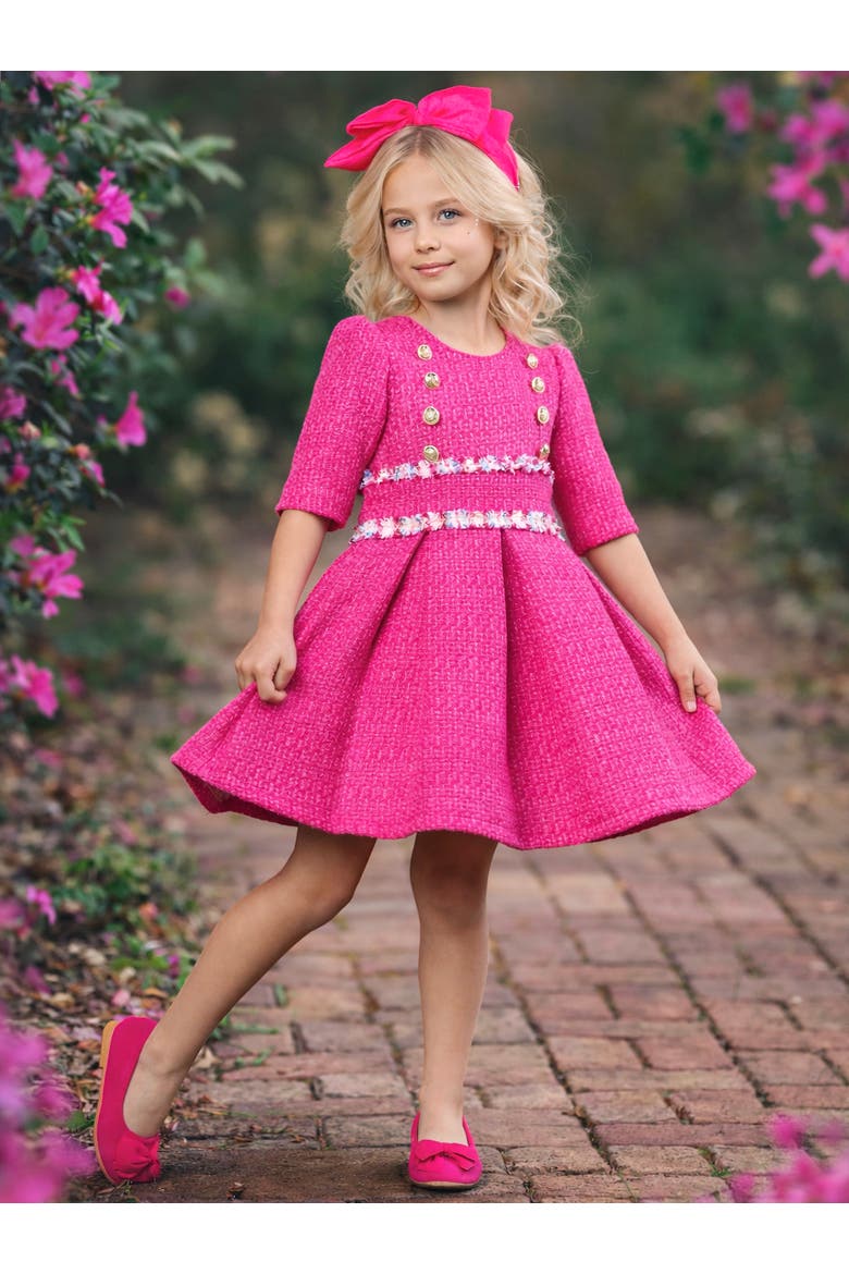 Petal Cute Spring Party Dress, Alternate, color, Pink