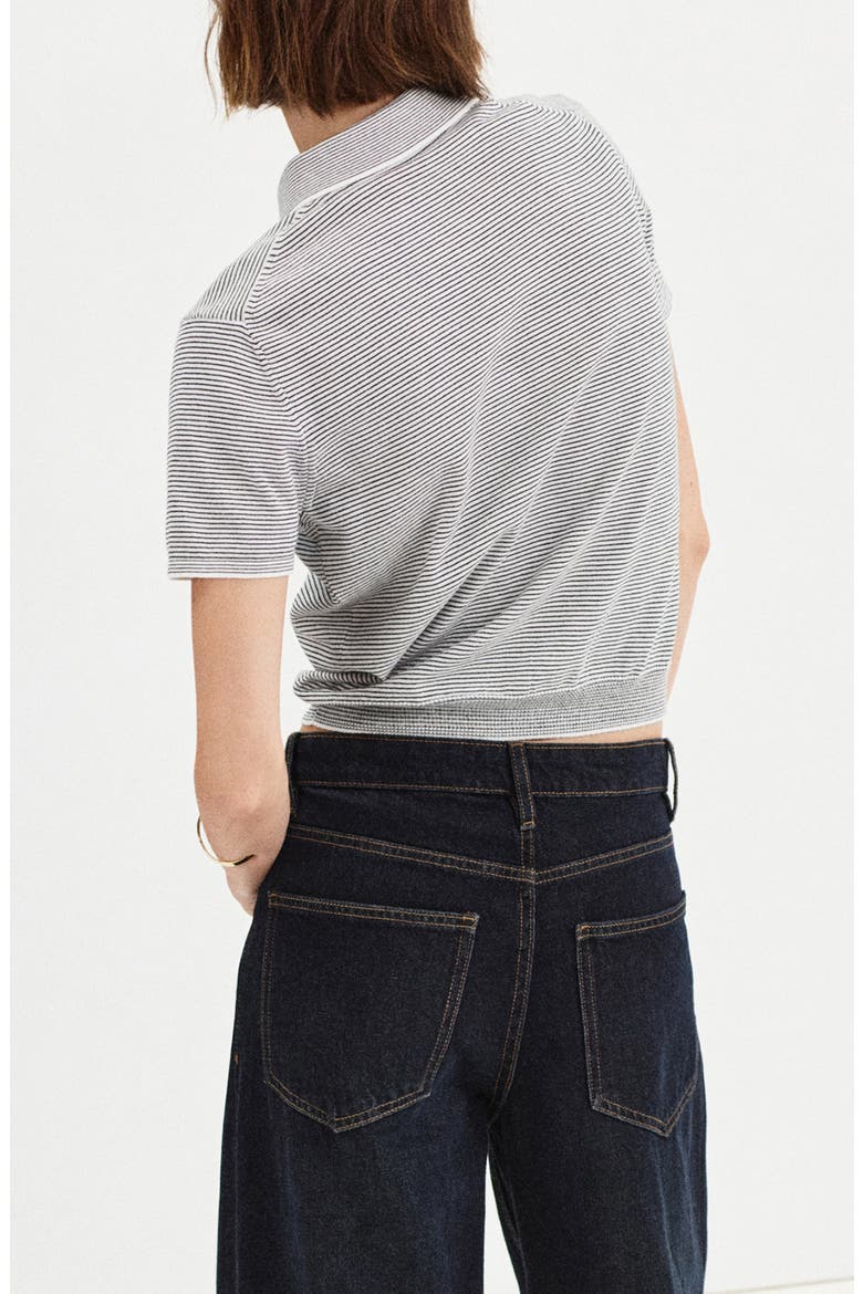 Stripe Polo Sweater, Alternate, color, NAVY