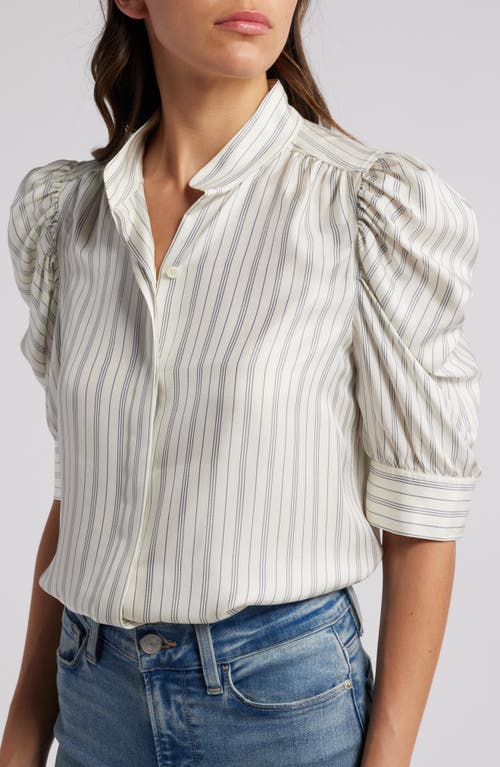 Frame Womens Creamgillian Striped-print Silk Top In Cream Multi
