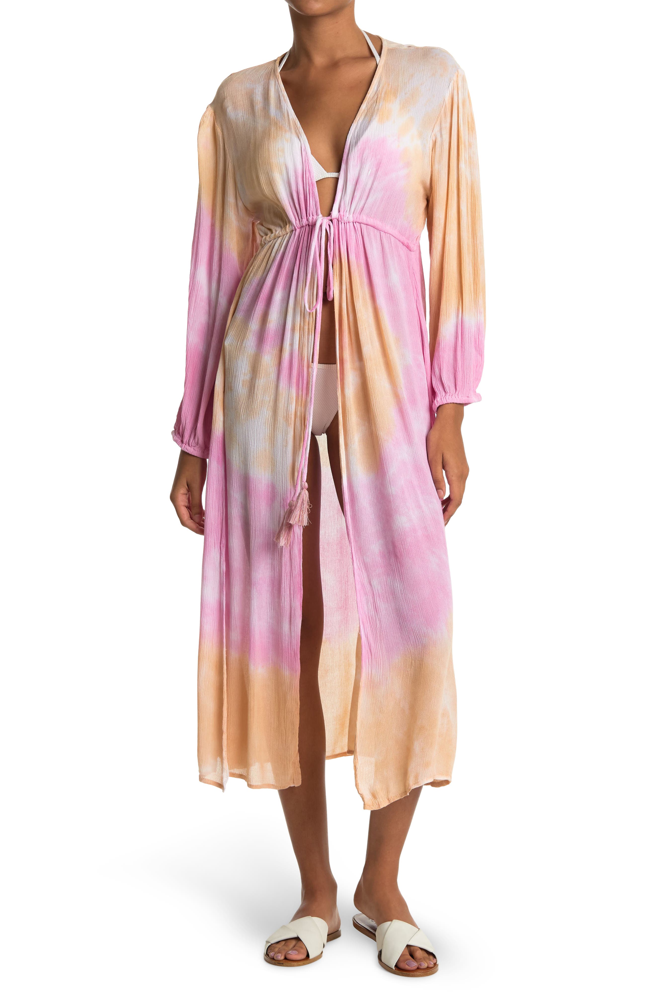 BOHO ME Open Front Tie Dye Cover Up