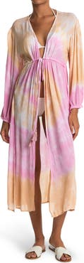BOHO ME Open Front Tie Dye Cover Up