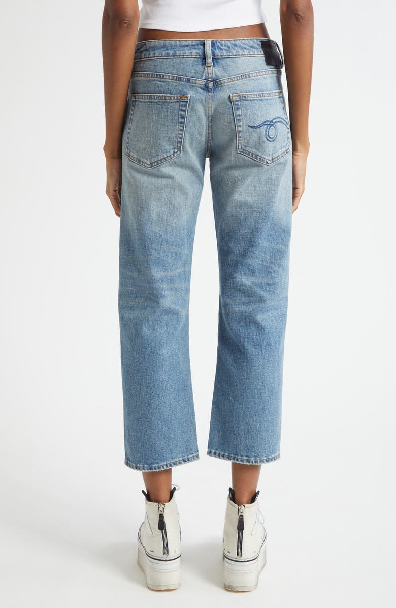R13 Straight Leg Boyfriend Jeans, Alternate, color, Patton Blue Stretch