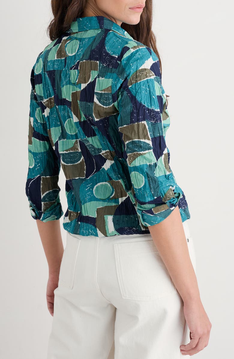 Seasalt Cornwall Larissa Floral Organic Cotton Button-Up Shirt, Alternate, color, Penwith Abstract Emulsion