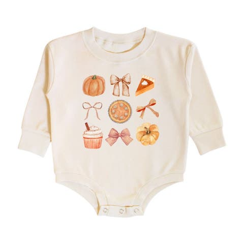 Thankful Cutie Thanksgiving Long Sleeve Romper (Baby)