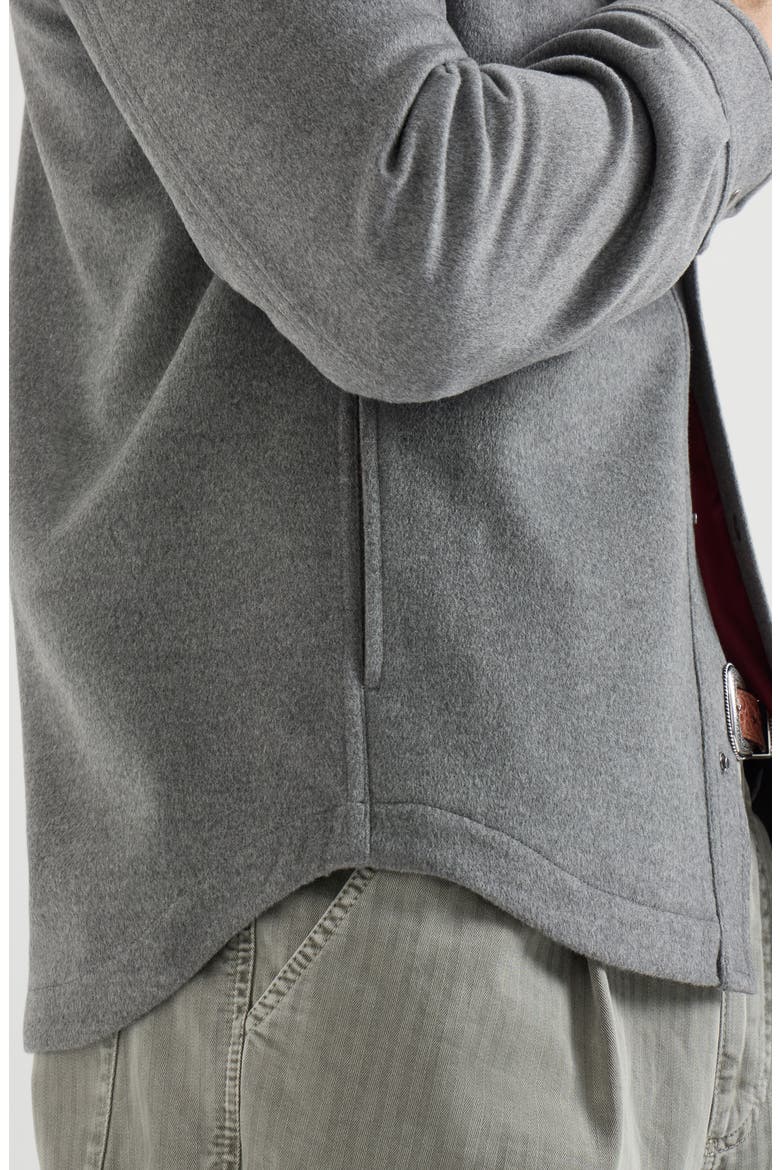 Lightweight virgin wool cloth shirt-style outerwear jacket, Alternate, color, Grey