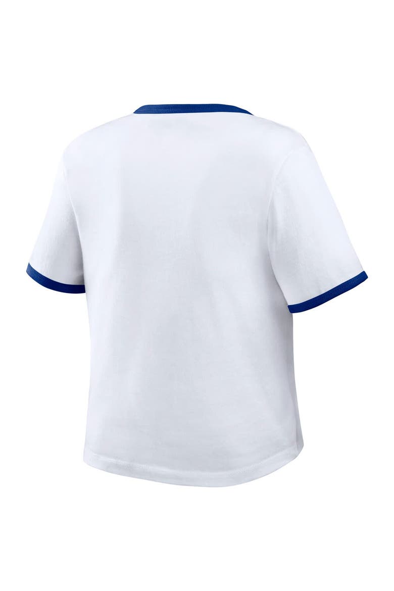 Women's WEAR by Erin Andrews  White Texas Rangers Ringer Baby T-Shirt, Alternate, color, White
