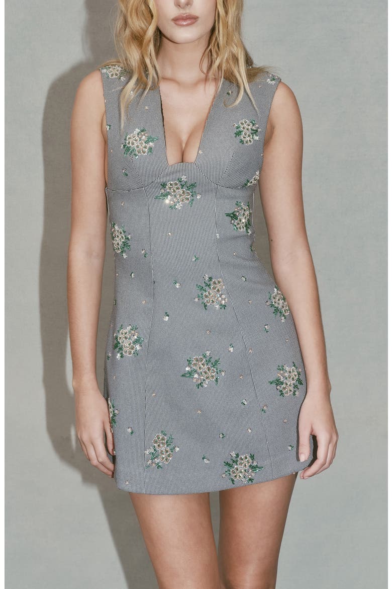 Violette Embroidered Minidress, Alternate, color, BLACK MULTI
