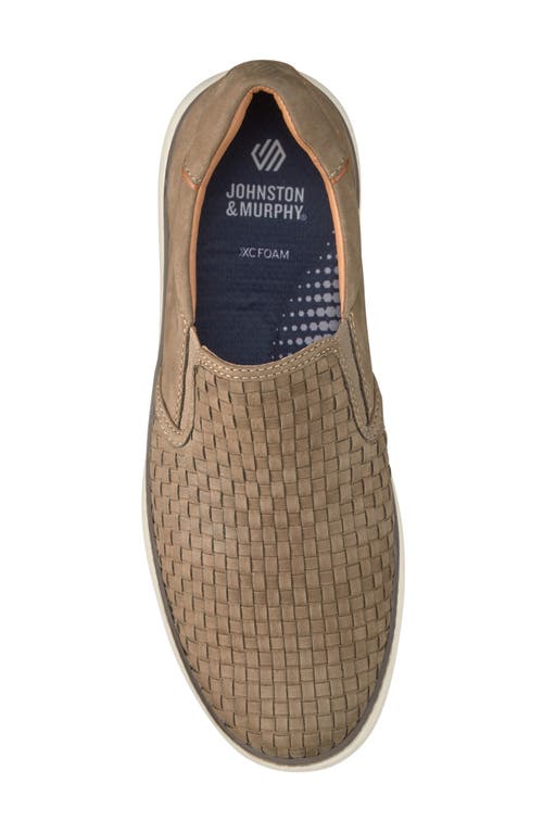 Johnston & Murphy Mcguffey 2 Woven Slip-on Sneaker In Taupe Woven Tumbled Nubuck