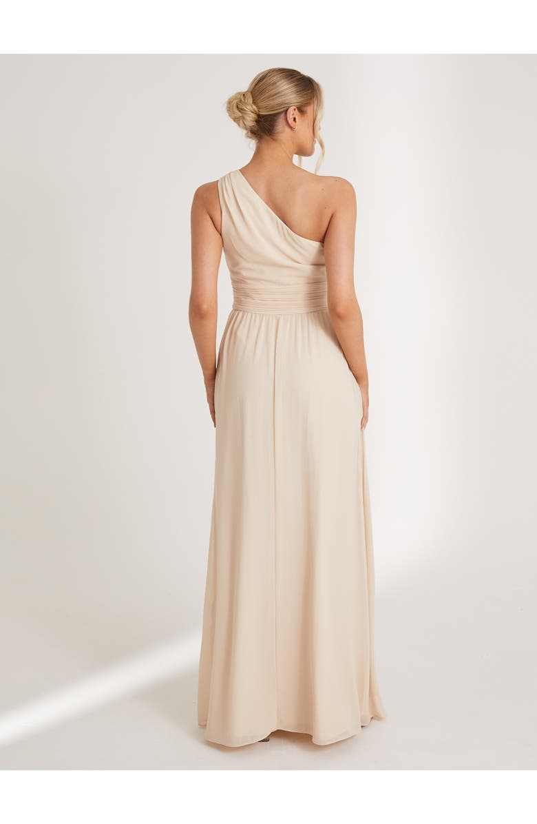 Six Stories One Shoulder Chiffon Bridesmaid Dress, Alternate, color, Cream
