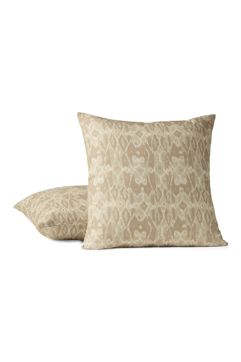 Cavallo Ikat Print Organic Cotton Pillow Cover, Main, color, STONE