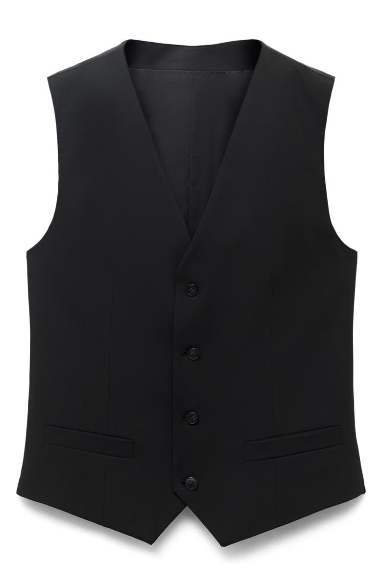 MANGO Paris Superslim Fit Suit Vest, Alternate, color, Black