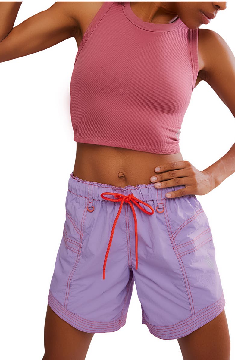 Free People FP Movement In The Wild Long Shorts, Alternate, color, Gem