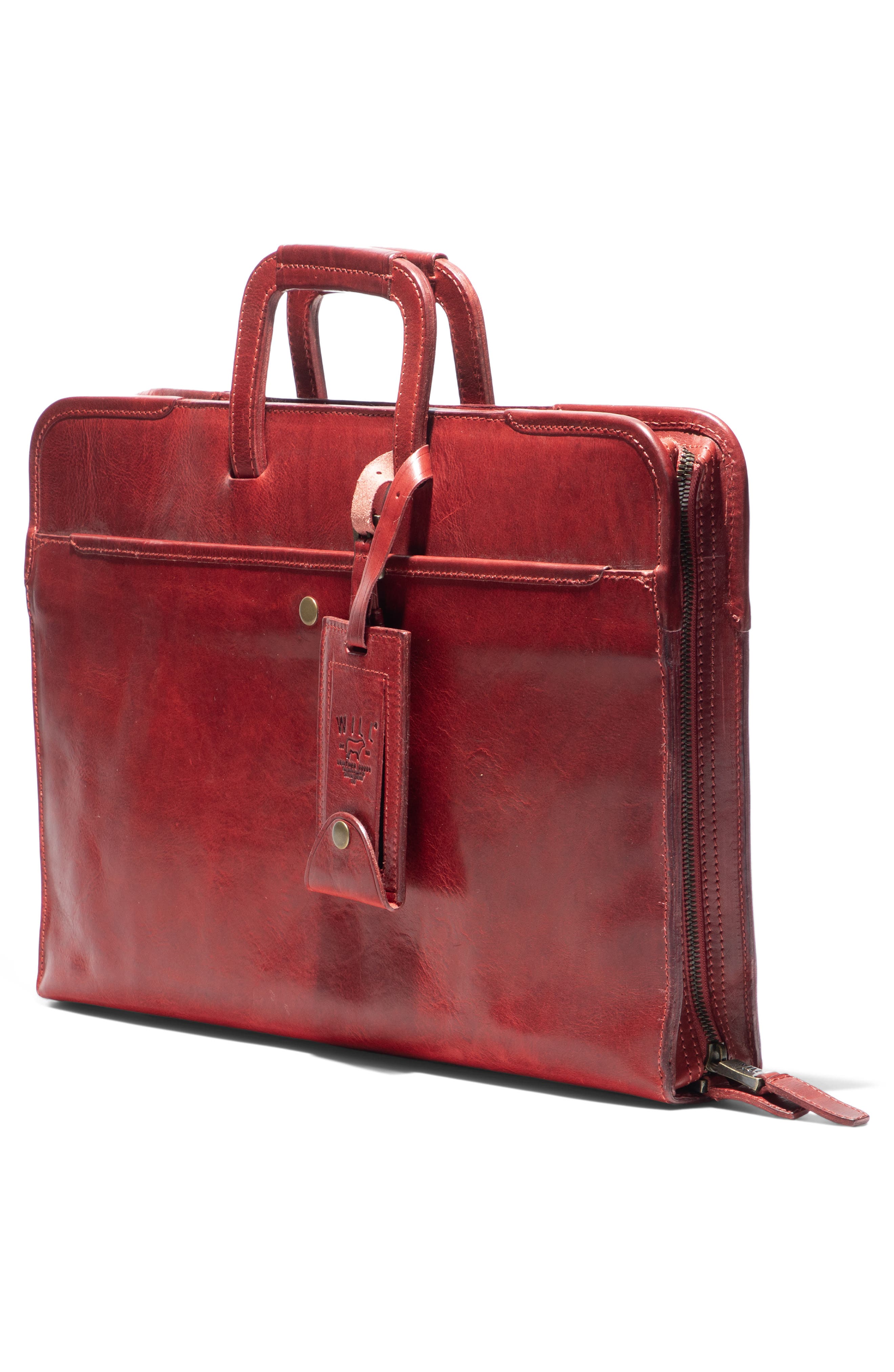 Will Leather Goods The Diplomat Attaché, Alternate, color, Red