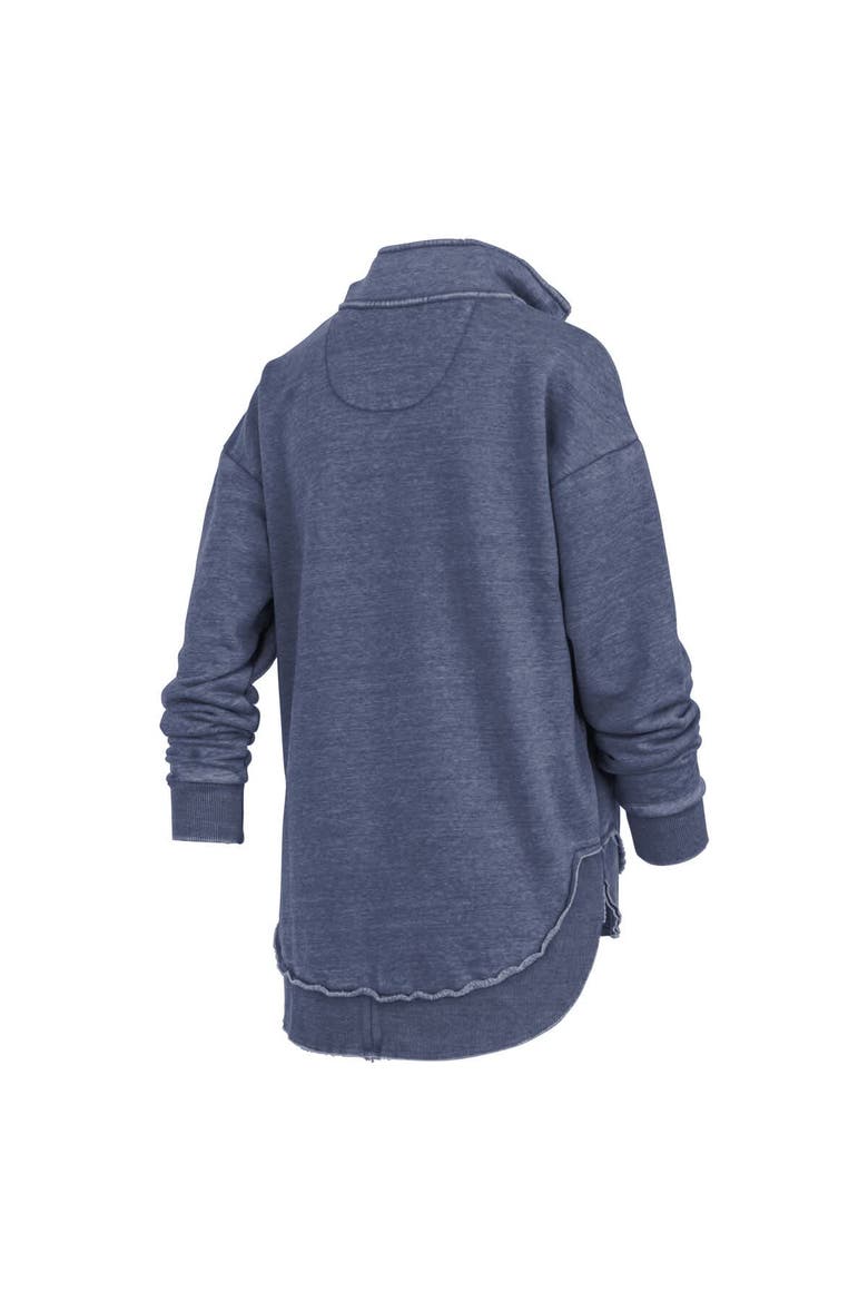 Women's Pressbox Navy Michigan Wolverines Northfork Sojourn Poncho Quarter-Zip Sweatshirt, Alternate, color, Navy