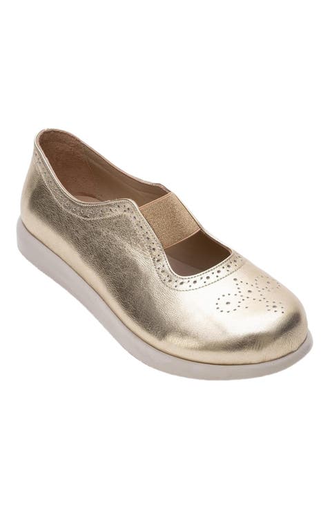 CHELLE Elastic Leather Flat (Women)