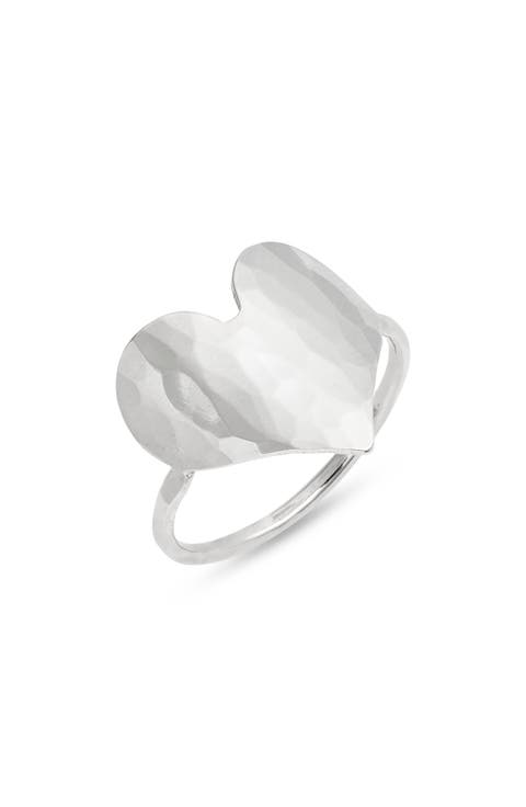 Love Hammered Heart Ring