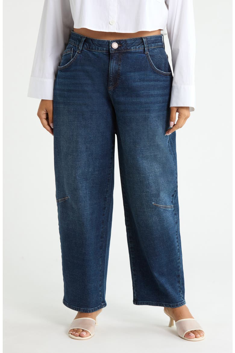 High Waist Barrel Leg Jeans, Main, color, INDIGO
