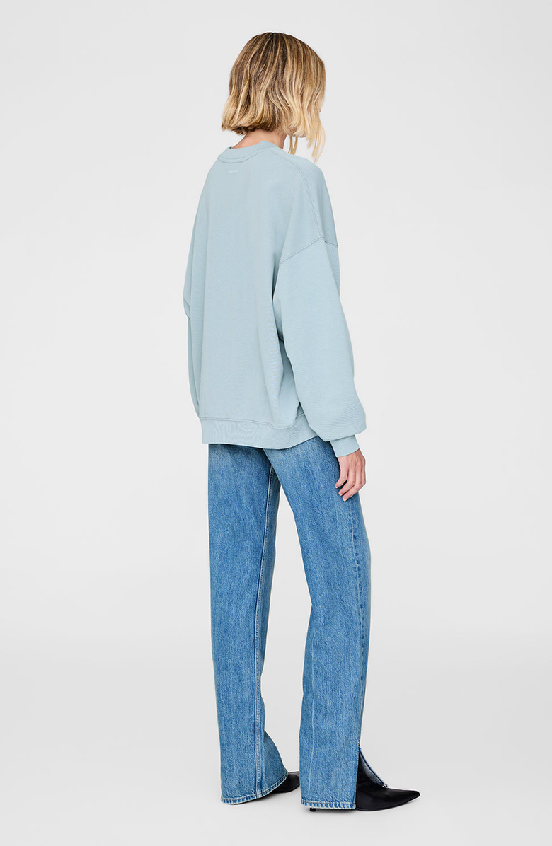 ANINE BING Miles Oversized Sweatshirt Letterman, Alternate, color, Pastel Blue