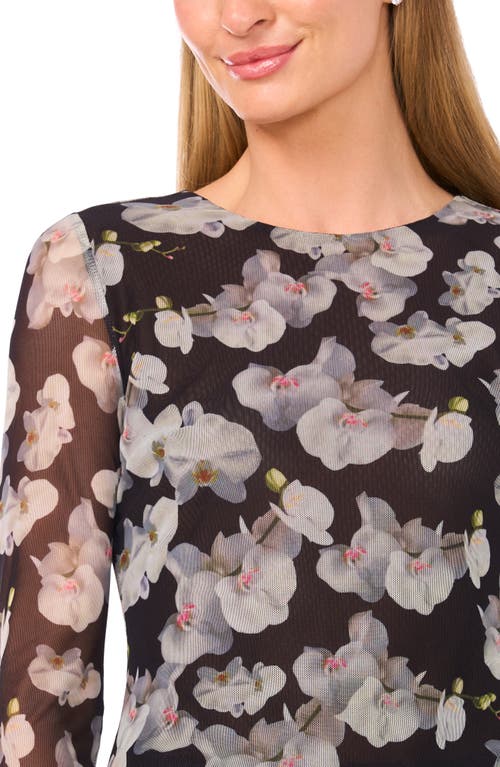 Ted Baker Floral Mesh Top In Multi