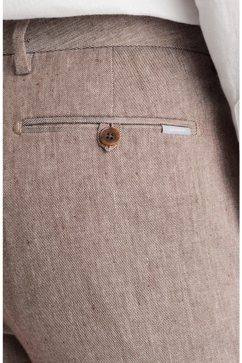Primo Cotton & Linen Blend Chinos, Alternate, color, MID BROWN TWILL