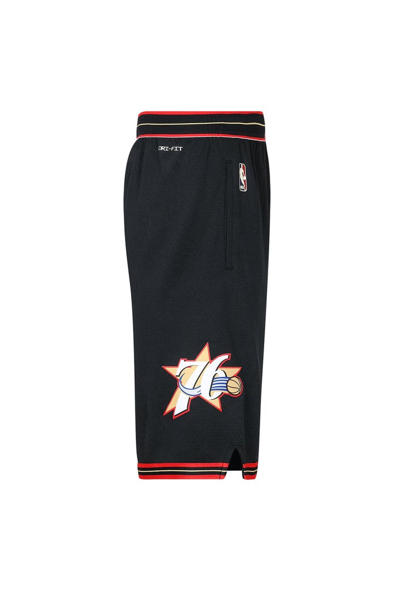 Youth Nike  Black Philadelphia 76ers Hardwood Classics Dri-FIT Swingman Shorts, Alternate, color, Black