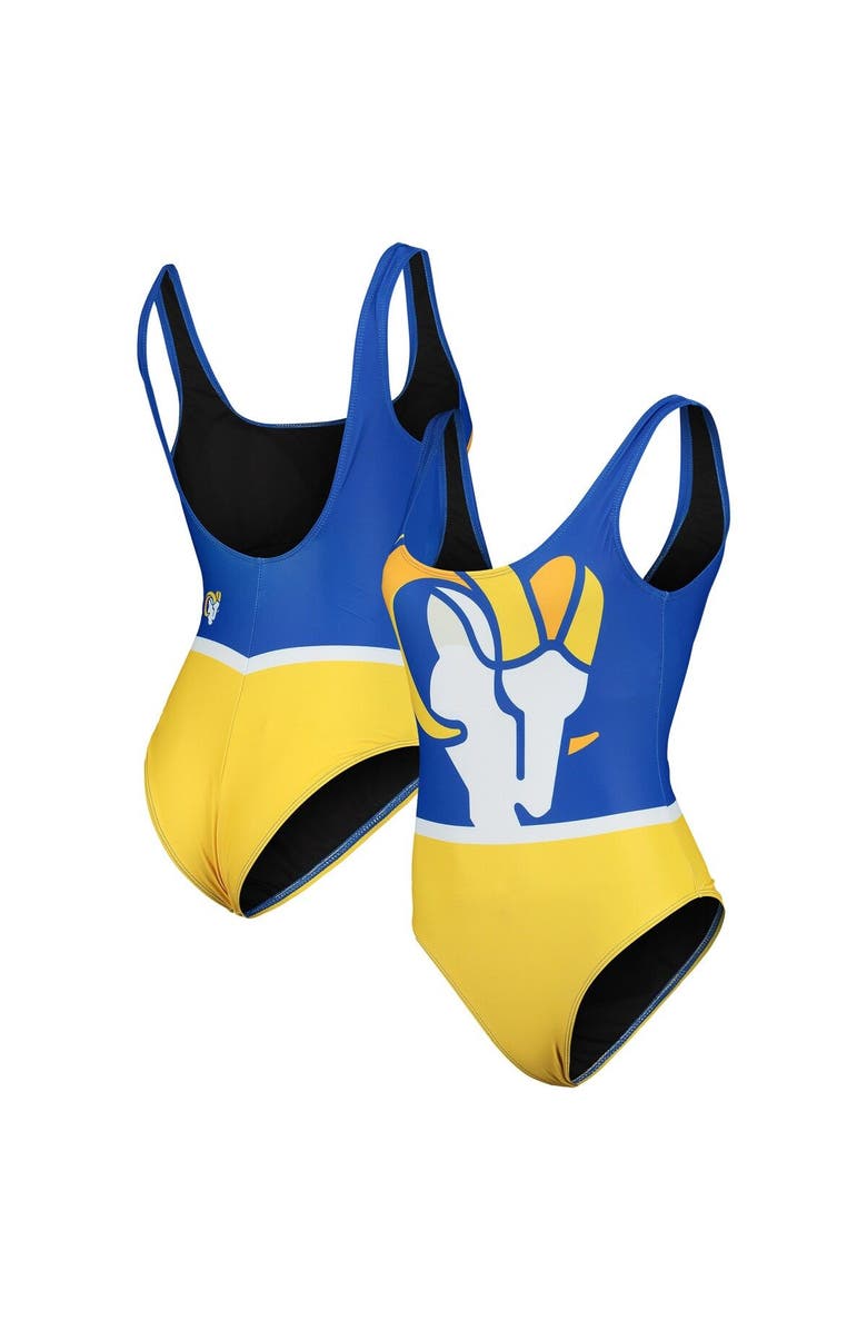 FOCO Women's FOCO Royal Los Angeles Rams Team One-Piece Swimsuit, Main, color,