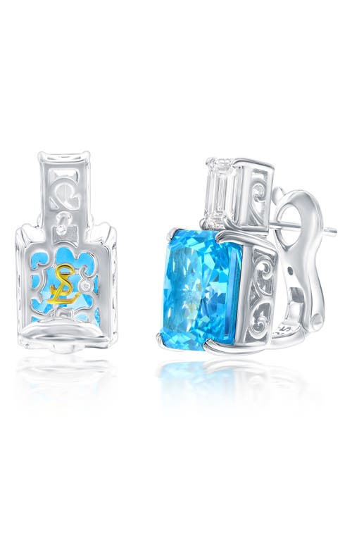 Suzy Levian Gala Firework Stud Earrings In Blue