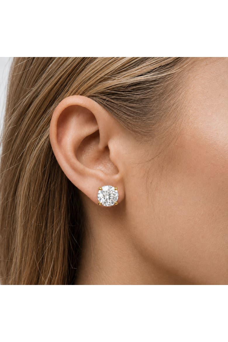 14K Gold 9.00 Cttw Lab Grown Diamond Solitaire Stud Earrings, Alternate, color, Yellow Gold