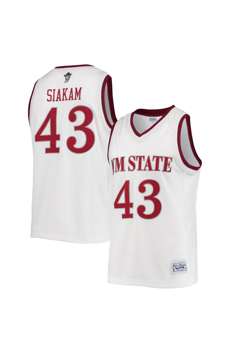 Retro Brand Men's Original Retro Brand Pascal Siakam White New Mexico State Aggies Alumni Commemorative Replica Basketball Jersey, Main, color, 