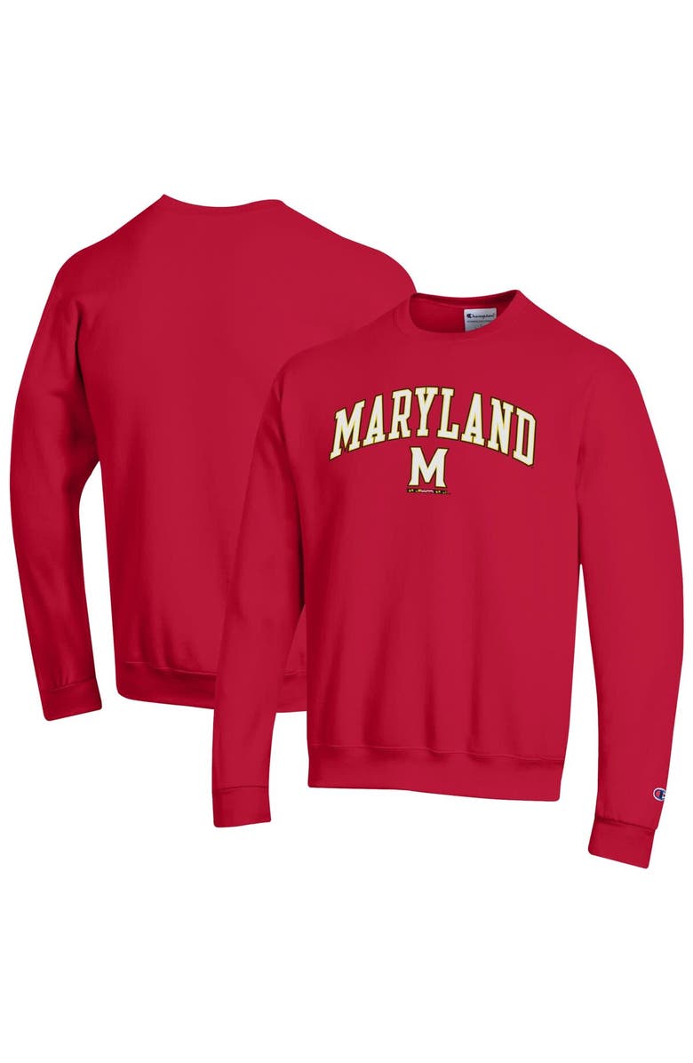 Champion Men's Champion Red Maryland Terrapins Arch Over Logo Pullover Sweatshirt, Alternate, color, Red