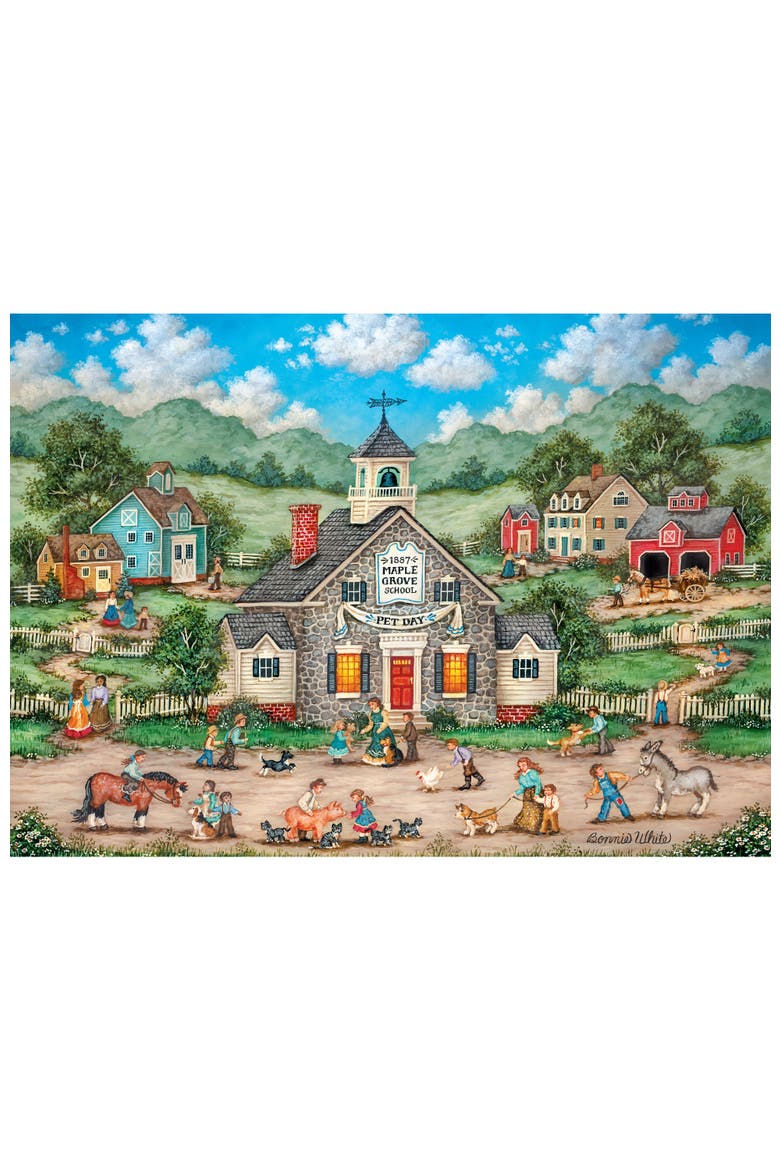 Pet Day at School 500 Piece Puzzle, Alternate, color, Multicolor
