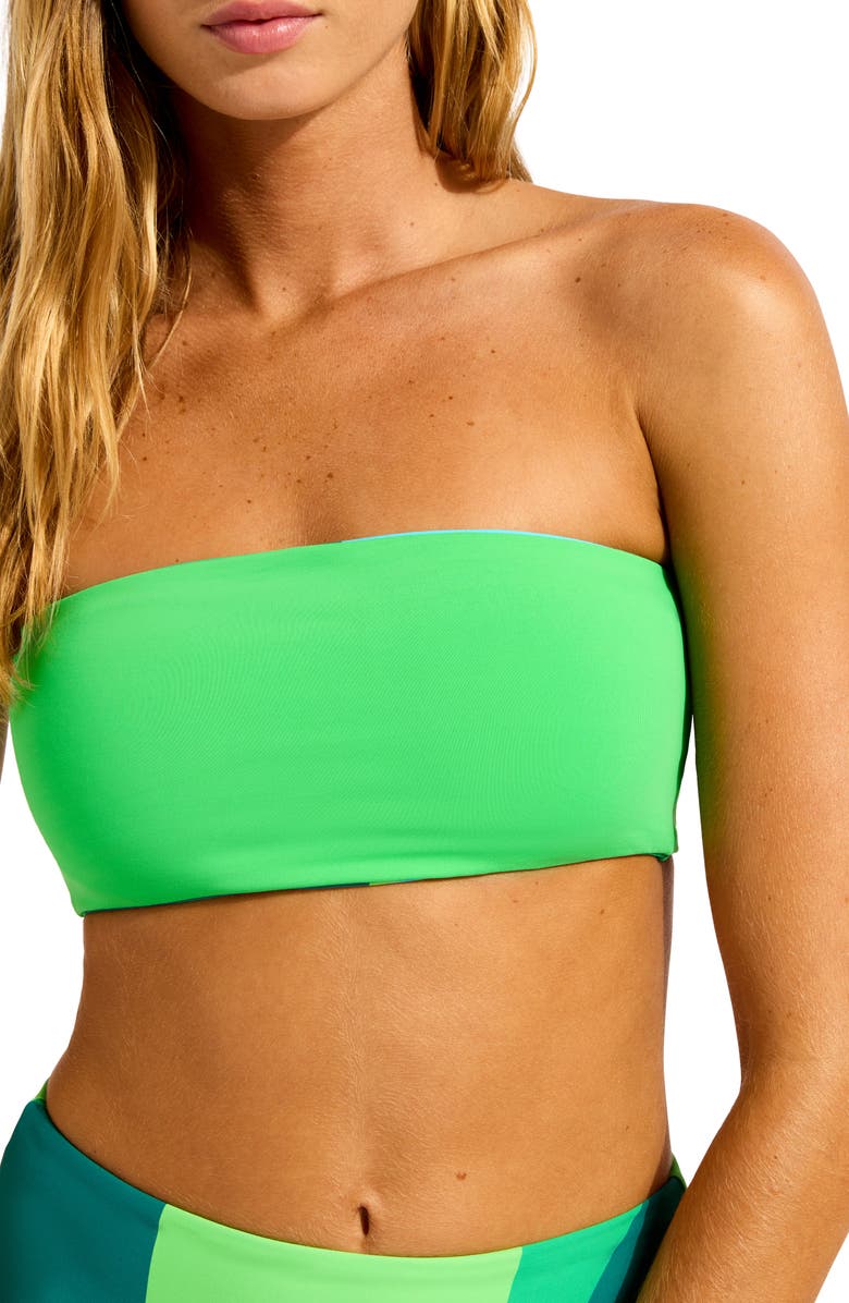 Seafolly Reversible Strapless Tube Bikini Top, Alternate, color, Vivid Green