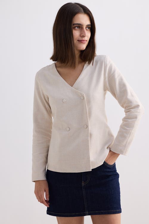 Reistor Fitted Cotton Tweed Jacket In Chestnut Twist
