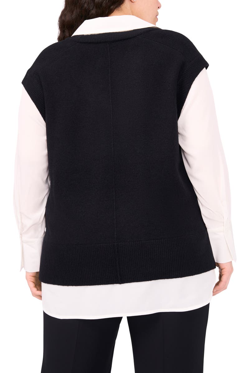 Halogen<sup>®</sup> Layered Look Sweater Vest, Alternate, color, Rich Black